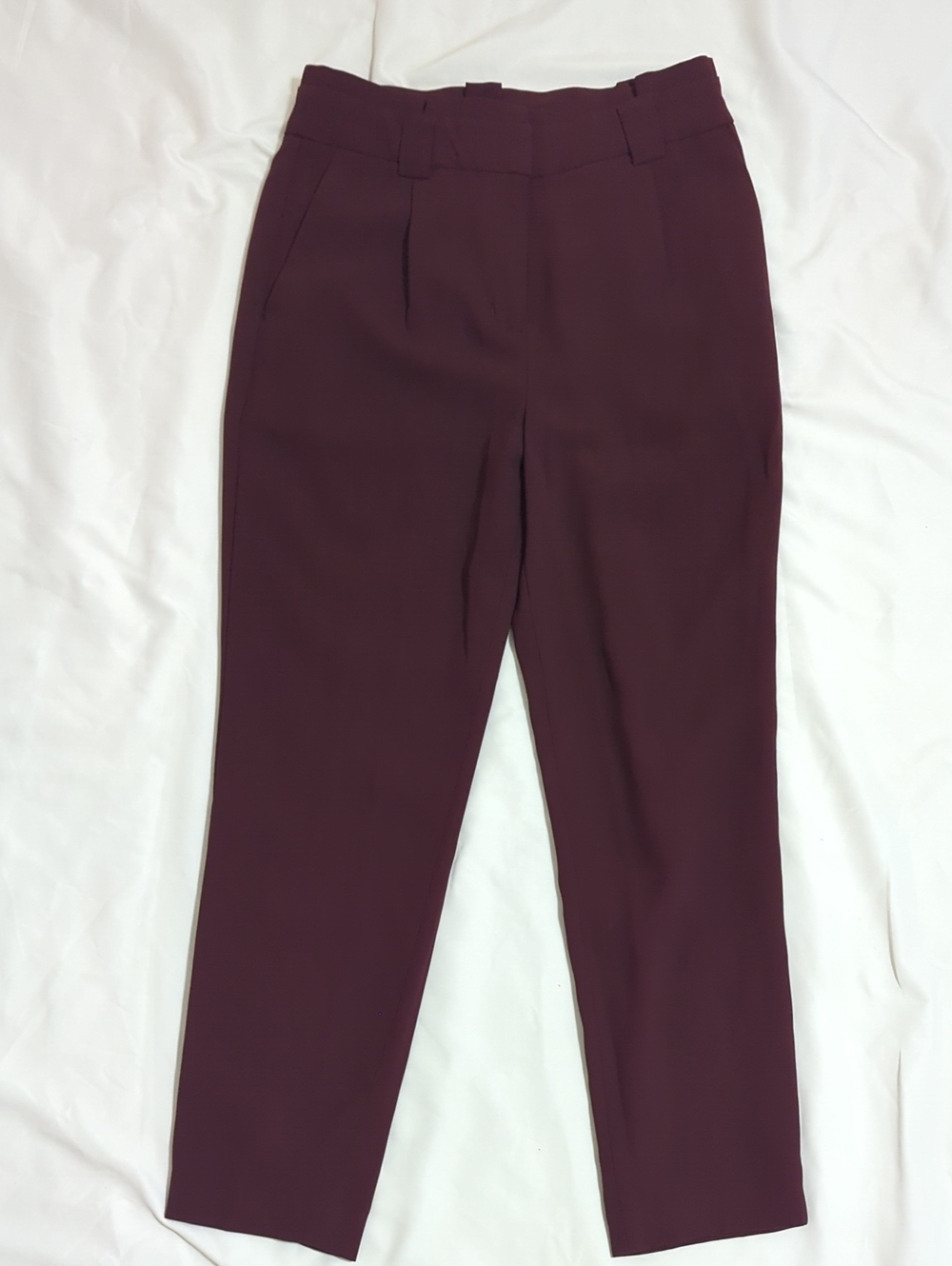 Express High Rise Ankle Pant, Color Maroon Size 4R